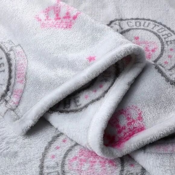 NEW Juicy Couture Emblem Plush Throw Blanket - Picture 2 of 3